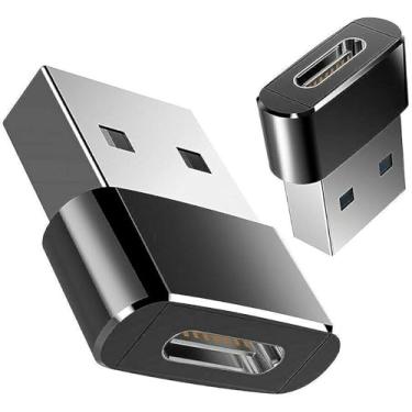 Imagem de Kit com 2 Adaptadores USB Tipo C para USB Tipo A, Conversor USB-C Fêmea para USB Macho (2 peças)