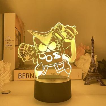 Imagem de Luz noturna LED 3D de 8 bits Brawls Stars que muda de cor