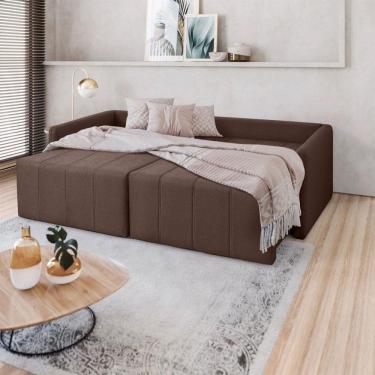 Imagem de Sofá Cama Montana Retrátil E Reclinável 3 Lugares Sofatec Avelã