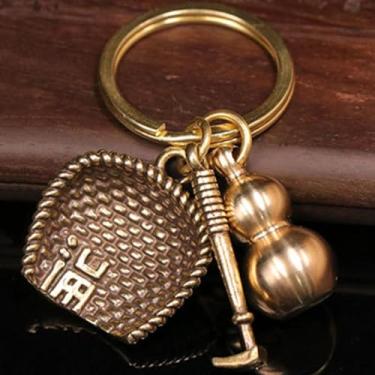 Imagem de 1 peça chaveiros vintage chaveiro de carro feito à mão ornamento vassoura e forma de abóbora chaveiro de carro criativo design exclusivo chaveiro floral para mulheres