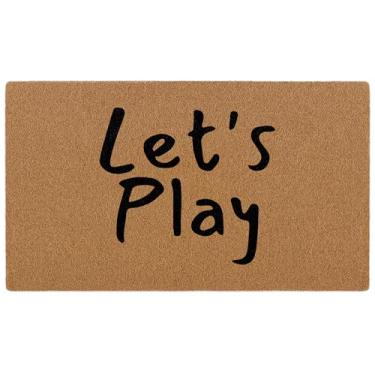 Imagem de Bmotaso Capacho Let's Play – Tapete de boas-vindas para crianças, entrada interna e externa, acessórios de teatro, tapetes de coco artificiais, para casa, banheiro, cozinha, entrada, decoração, 76 x
