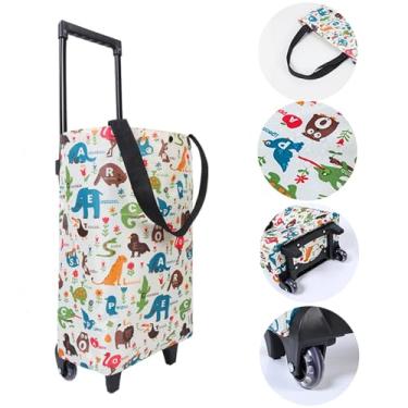 Imagem de Carrinho de compras pequeno dobrável, carrinho de compras com rodas, bolsa portátil dobrável, bolsa de rodinhas impermeável, bolsa de transporte para subir escadas para viagens, presente para mulheres