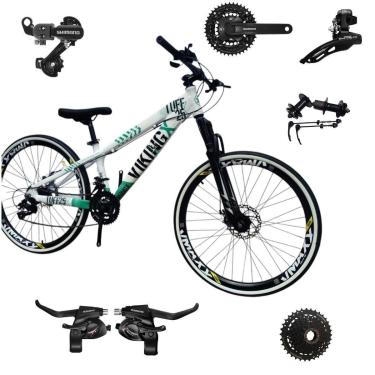 Imagem de Bicicleta 26 VikingX T25 24v Index Freeride Shimano Cubo k7 Pneu Slick Fino FX 1.50-Unissex
