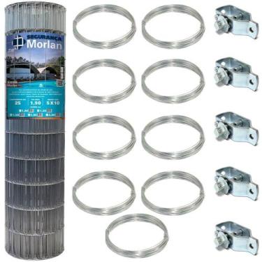 Imagem de Kit Tela Soldada Morlan, Arames e Esticador - 1,50 X 25 Metros