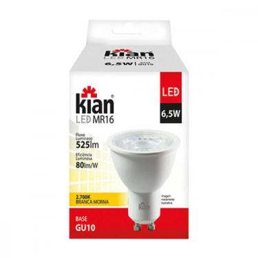 Imagem de Lampada Dicroica 6,5W Led Mr16 2700K Kian Gu10