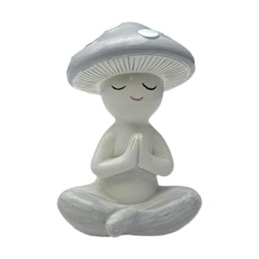 Imagem de BLWOTMOR Estátua de Cogumelo para Meditação, Decoração Criativa para Casa, Ornamento Artístico, Escultura em Resina, Objeto Decorativo Ideal para Presente de a, Style B, Tamanho real