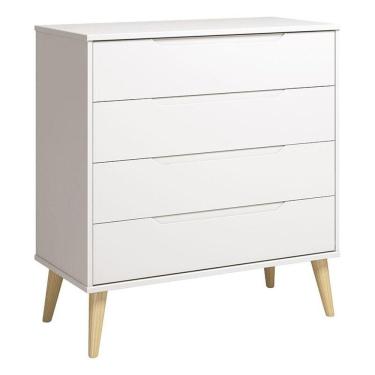 Imagem de Cômoda Gaveteiro Retrô Elfe Branco Acetinado Natural - Reller