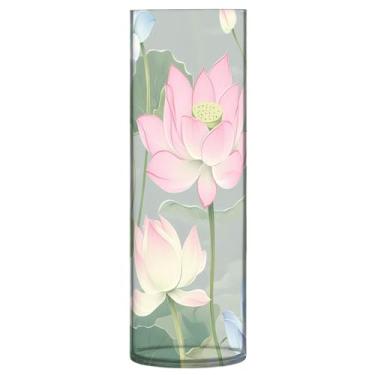 Imagem de CEBUGI Vaso de flores de verão 10 cm x 30 cm Vaso cilíndrico para flores, vaso transparente inquebrável para decoração de casa de festa de casamento