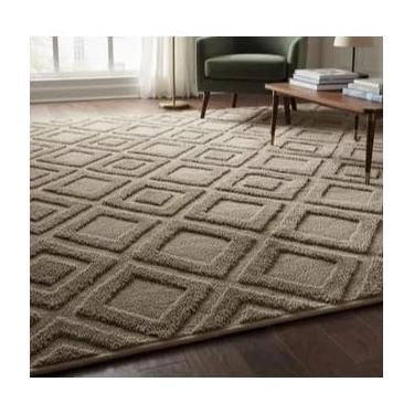 Imagem de Tapete Sala Antiderrapante Jacquard Geométrico Sem Pelo Tapete Grande Moderno(jacquard caramelo)