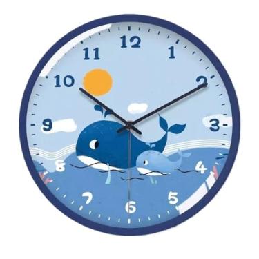 Imagem de Relógio de parede criativo para sala de estar, sem perfuração, relógio de parede doméstico, relógio de quartzo elétrico silencioso, adequado para sala de estar, estudo, quarto. Relógio de parede (azul