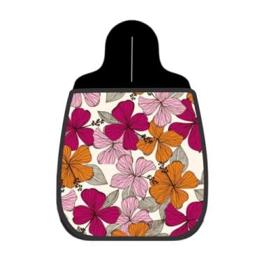 Imagem de Lixeira De Carro Organizador Lixinhocar Hibisco Rosa Laranja