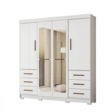 Imagem de Guarda-Roupa Casal Com Espelhos 4 Portas 6 Gavetas Estrela - Moveis Ma