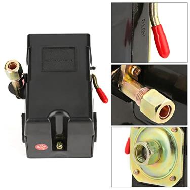 Imagem de AYNEFY Interruptor de Controle de Pressão Interruptor de Pressão do Compressor de Ar, 95 125 Psi Porta única 20A Contatos de Controle de Regulador de Bomba de Substituição Universal para Compressor