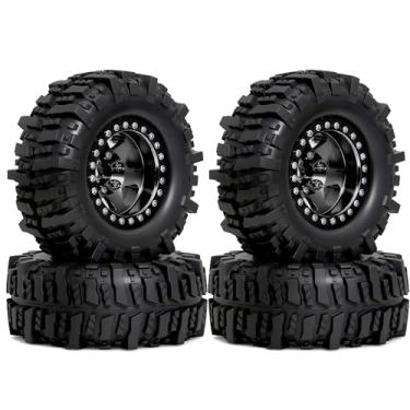 Imagem de 1.9'' Crawler Tires Mud Slingers Tyre OD 3.75'' For 1/12 RC Crawler MJX H12Y+ MN-128 MN82S LC79 1.9'' Beadlock Wheels (Black)