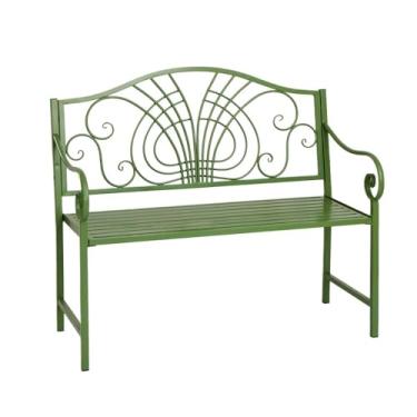 Imagem de x3anggyt5 Garden Garden Double Bench, Indoor Balcony with Backrest Iron Chair, Outdoor Park Leisure Seating Seat