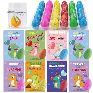 Imagem de 30 Pack Valentines Cards for Kids Classroom with Hatching Dinosaur Eggs, 6 Designs Valentines Day Gifts for Kids Classroom Exchange Party Favors Goodie Bag Stuffers for Boys Girls