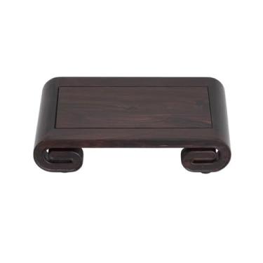 Imagem de Vaso base vaso flor roxo sândalo pedestal de rolagem, vaso bonsai retangular display base display (grande)