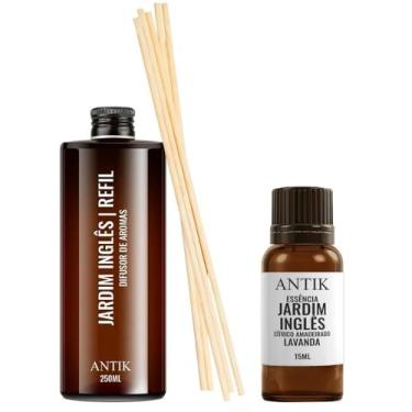 Imagem de Kit Essência 15ML+Refil de Difusor 250ML+Jogo de Varetas Jardim Ingles Antik