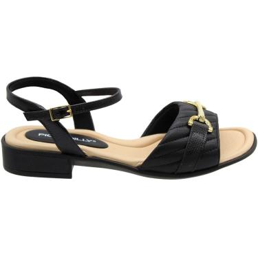 Imagem de Sandália Salto Baixo Piccadilly Adorno Metalizado Feminina