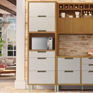 Imagem de Paneleiro 2 Portas 3 Gavetas Imperatriz Nesher Móveis Freijó-off White