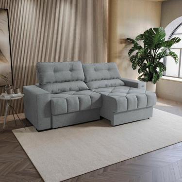 Imagem de Sofá Retrátil Kappesberg Sander Linho Cinza