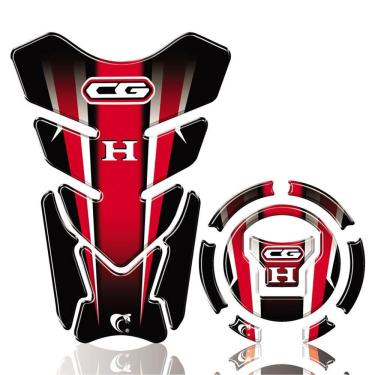 Imagem de Kit Protetor Tanque Adesivo Moto Honda Cg Ano Acima 2018 Vermelho