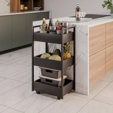 Imagem de Fruteira Carrinho com 3 Cestas Laís Preto Maderatto Móveis