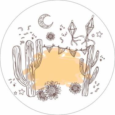 Imagem de Painel de Tecido Sublimado Redondo Festa Junina Festa no Sertão c/ Elá