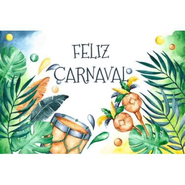 Imagem de Painel de Tecido Sublimado Feliz Carnaval - Fabrika de Festa, 240x130c