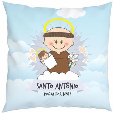 Imagem de Almofada Com Enchimento Oração Santinho Santo Antonio - Fabrika De Fes