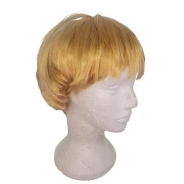 Imagem de Peruca Curta Loira Sintética Unissex Fantasia - Lynx Produções Artisti