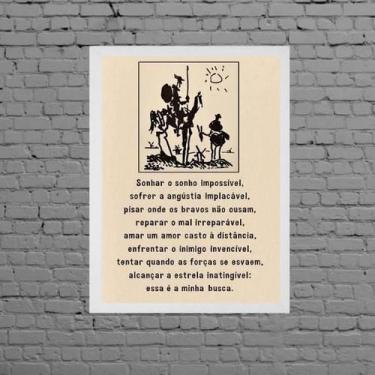 Imagem de Quadro Decorativo Lema De Dom Quixote 33X24Cm - Com Vidro - Quadros On