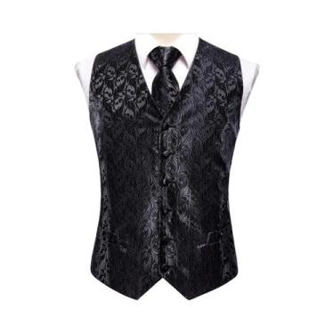 Imagem de Colete De Casamento Masculino Com Estampa Paisley Floral, Conjunto De 