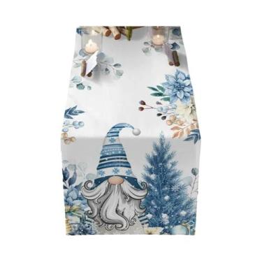 Imagem de Caminho De Mesa De Natal Com Tema De Papai Noel Em Tecido Macio Para D