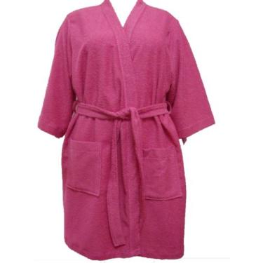 Imagem de Roupão de Banho Quimono Feminino Atoalhado Plus Size - Casa & Sonhos, 