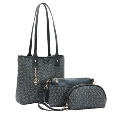 Imagem de Kit Bolsa Feminina Chenson Dupla Face 3 Peças Com Bolsa Grande Bolsa P