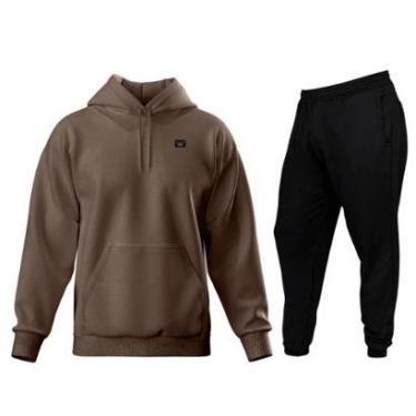 Imagem de Conjunto Blusa + Calça de Moletom Siri Estilo Casual Confortável-Masculino