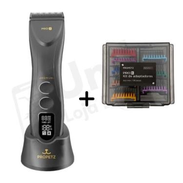 Imagem de Máquina de Tosa Pro7 Sem Fio e Adaptadores Aço Inox Propetz Original, 