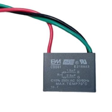 Imagem de Capacitor Quadrado P/ Ventilador 3 Fios 1,5 + 2,5uf 250v - Ventisol, 1