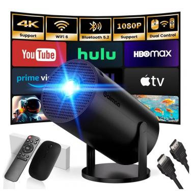 Imagem de Projetor Mini Smart Gaimoo Preto WiFi 6 Bluetooth 4K GM200