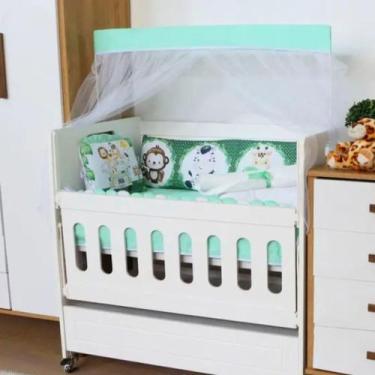 Imagem de Kit Mini Berço Sublimado 10 Peças Bebê Menina Menino com Protetor de T