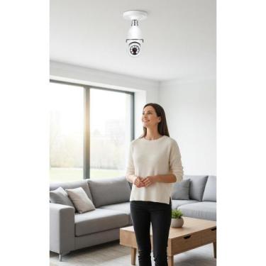 Imagem de 2x Câmera Lâmpada Segurança Wi-Fi Full HD 1080p Visão Noturn - Congrat