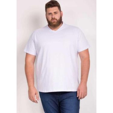 Imagem de Camiseta Masculina Gola V 100% Algodão - Pavin, Branco, G5