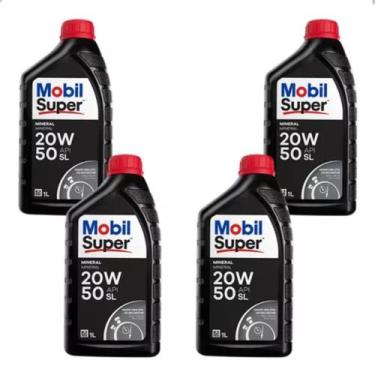 Imagem de Kit 4 Óleos Mobil Super 20w50 Mineral Original Carro - LICOMAIA