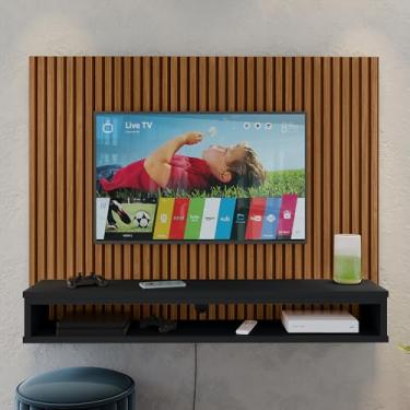 Imagem de Rack Painel Para Tvs de Até 50 Polegadas Suspenso com Prateleira Cissa (Ripado Freijo/P...