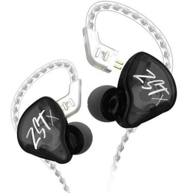 Imagem de Fones de ouvido KZ ZST X atualizados Dynamic Hybrid Dual Driver pretos
