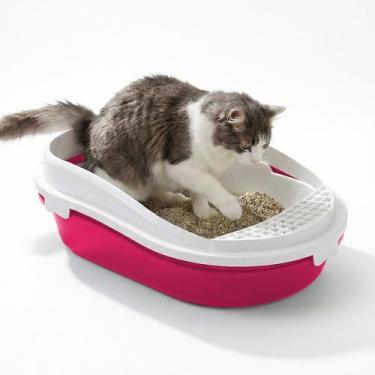 Imagem de Bandeja Sanitária Aberta Higiênica Gato Com Peneira Borda Removível An