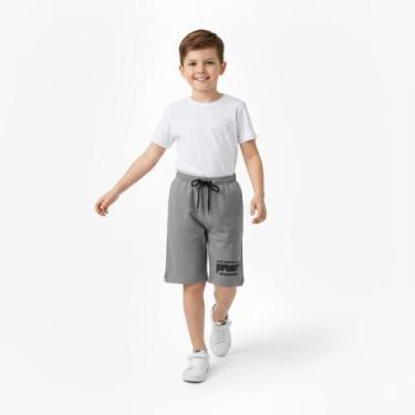 Imagem de Bermuda Infantil Menino Estampas Arrumadinhos, Cinza, 04
