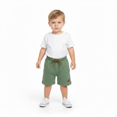 Imagem de Bermuda Bebê Menino Moletom Arrumadinhos, Verde, 01