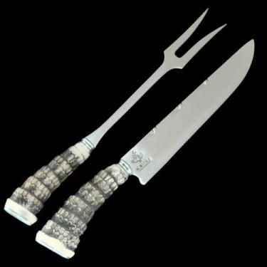 Imagem de Conjunto Faca + Garfo Kairós 8" cabo Rabo de Tatu - Kairós Facas Artes